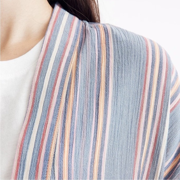 Madewell Striped Long Sleeve Open Cotton Robe Jacket Cardigan - Picture 11 of 11